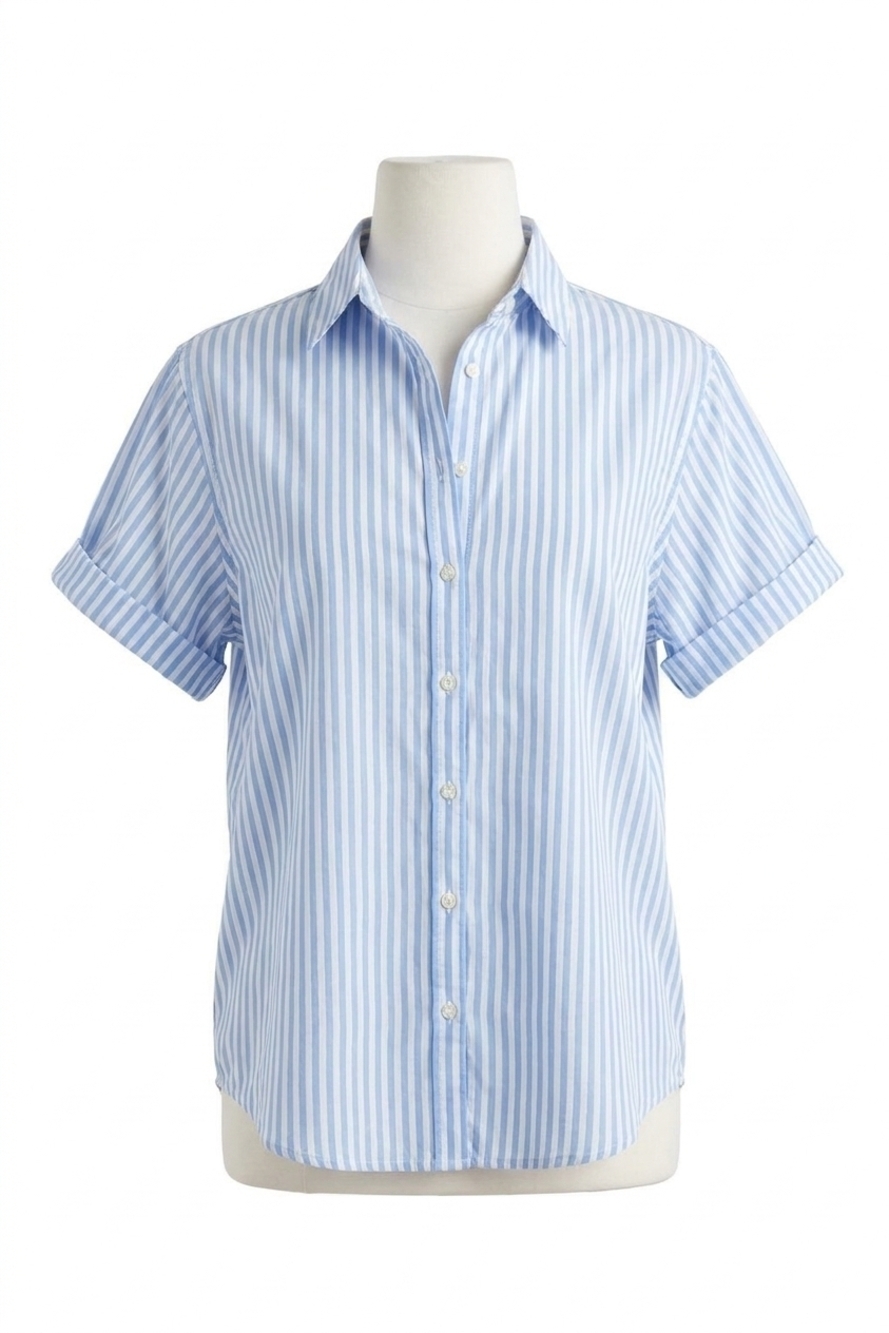 NEW MELISSA NEPTON gen button-down shirt in blue stripe